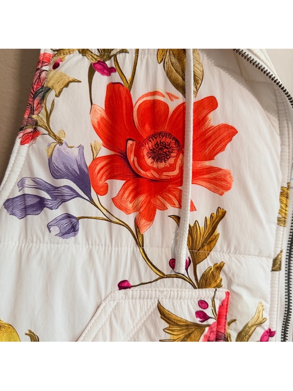 Anthropologie Daily Practice Boxy Puffer Vest Floral - Picture 3 of 7